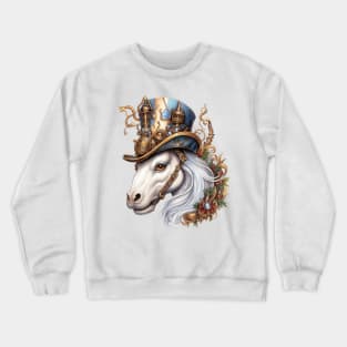 Steampunk Christmas Horse Crewneck Sweatshirt